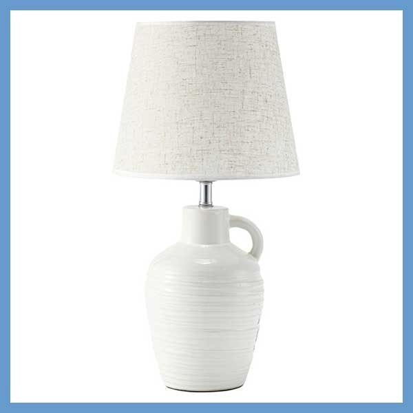 陶器製のテーブルライト シェード 布 W 25×D 25×H 47.5 cm 角度調整 No.750