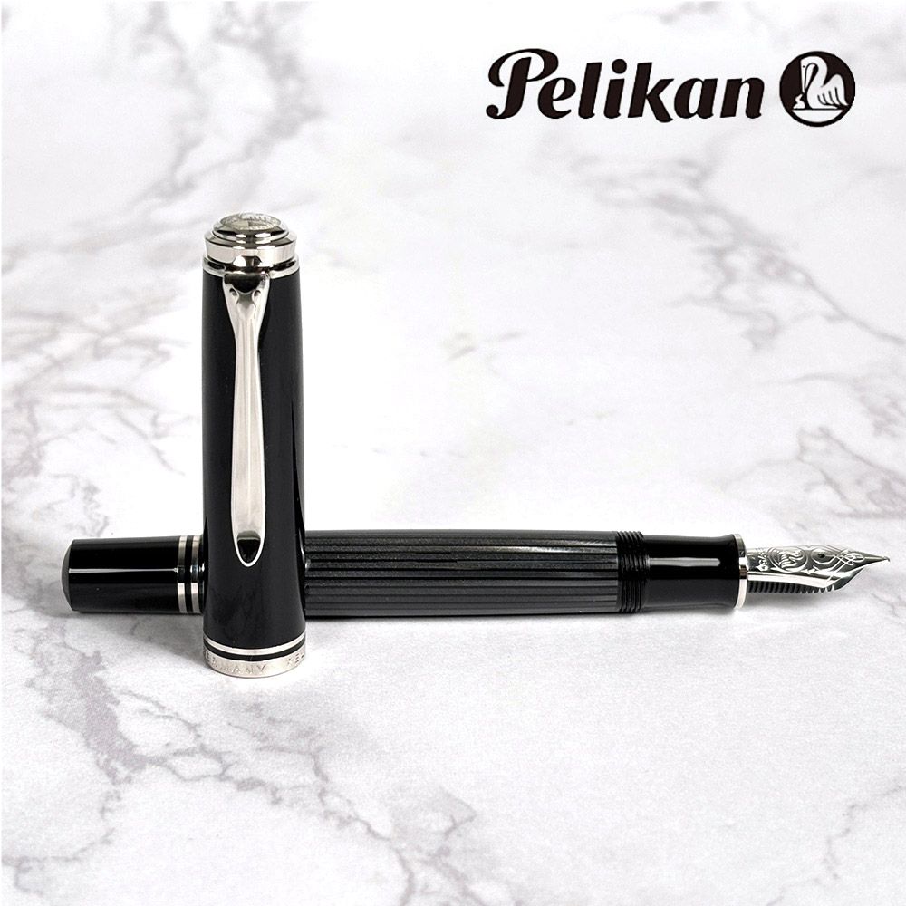 ペリカン 万年筆 吸入式 スーベレーン M 805 ブラック ストライプ 中字 957670 筆記具