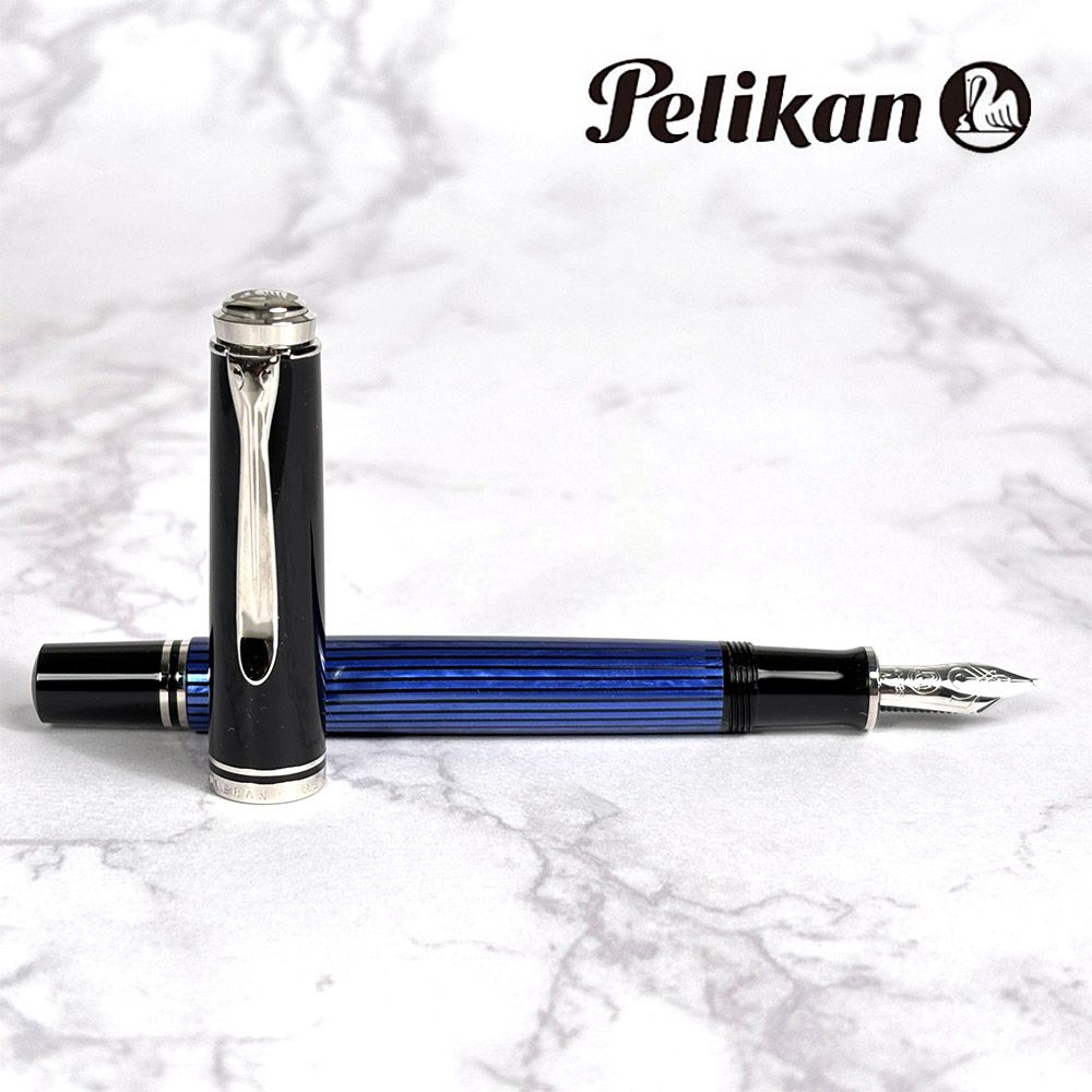 ペリカン 万年筆 吸入式 スーベレーン M405 ブルー ストライプ M 中字