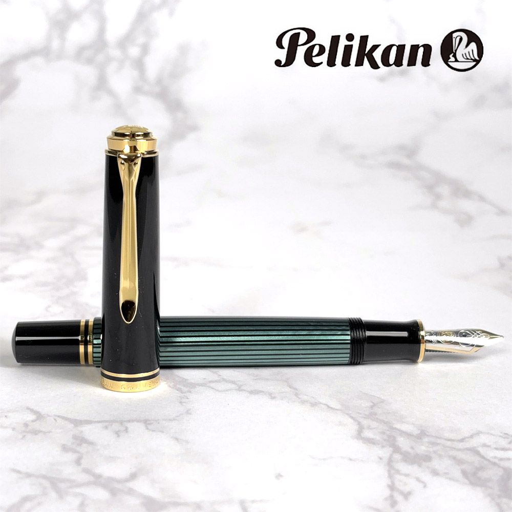 ペリカン 万年筆 吸入式 スーベレーン M600 グリーン ストライプ M