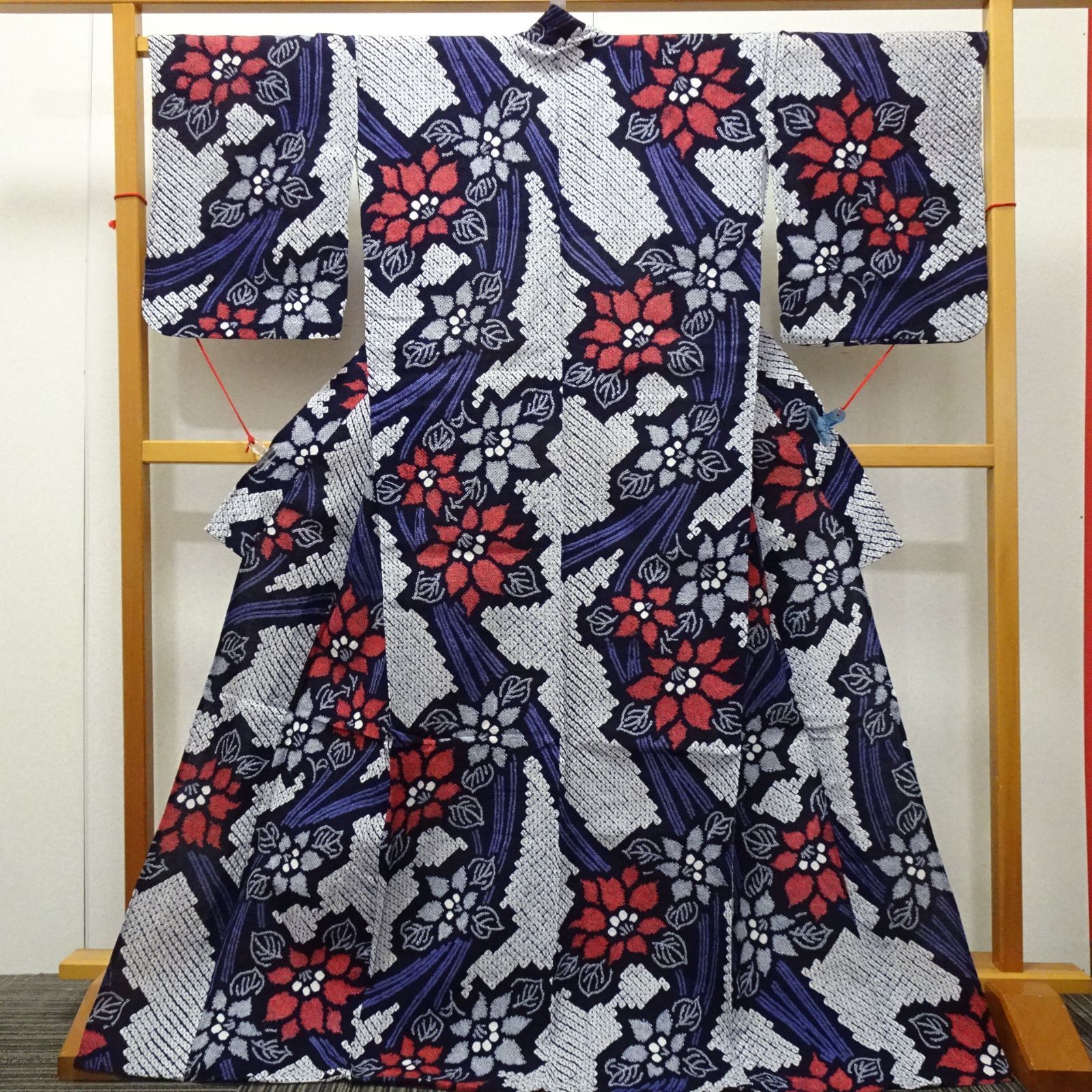 綿 浴衣 有松鳴海絞 綿着物 花 232261