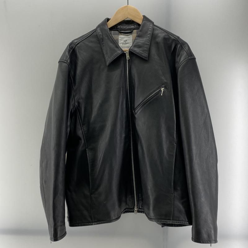 中古】Salt&Pepper シングルラムレザージャケット ブラック XL ソルト