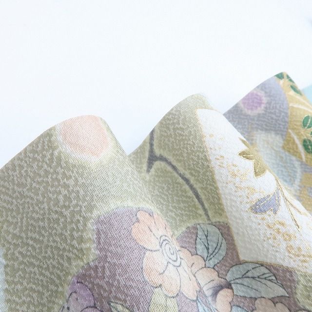 百華 Y 4082 正絹 金駒刺繡 手縫い仕立て ゆったりサイズ 訪問着 着物