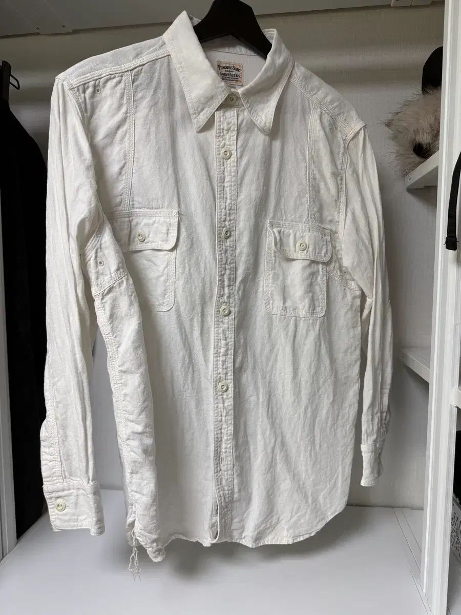 XL Pherrow s フェローズ シャンブレー シャツ 白