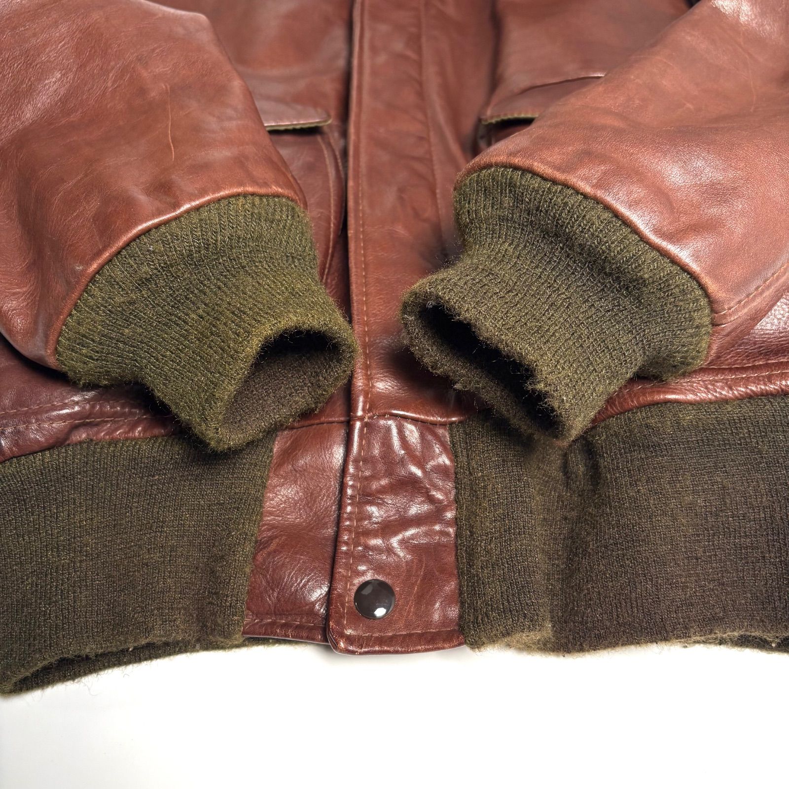 米国製】Schott レザージャケット 茶 40 フライトジャケット 184SM 本