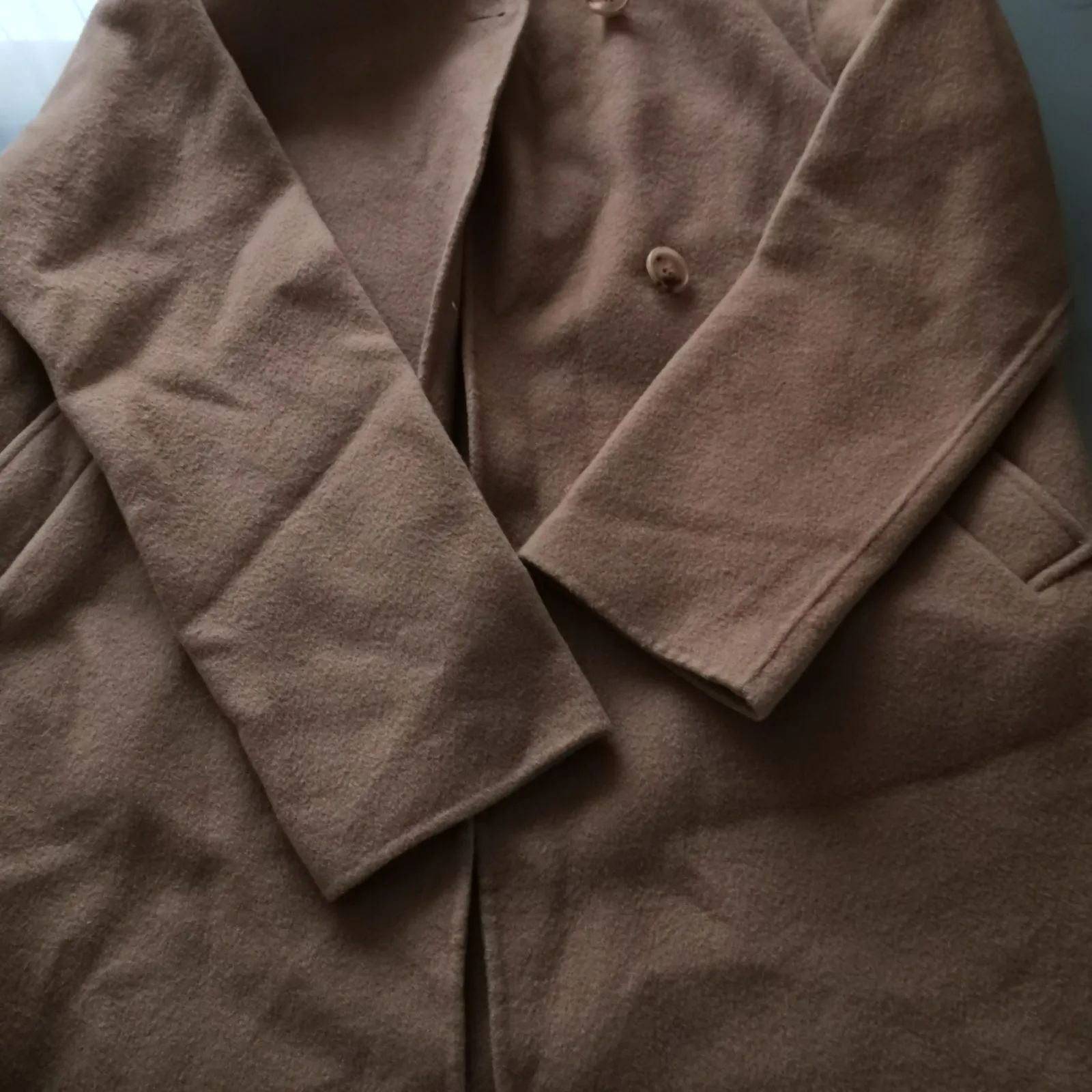 Whim Gazette ウィムガゼット フード付きウールコート キャメル - メルカリ