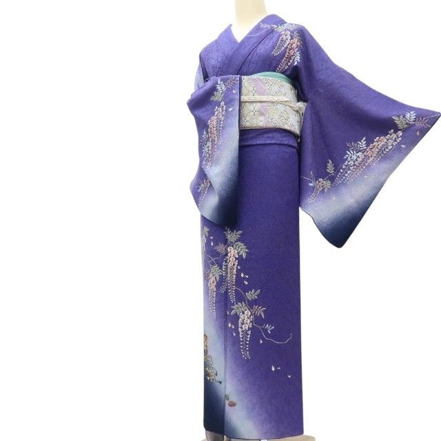 百華❀Y4083◇正絹 やまと誂製 金駒刺繡 藤 訪問着 着物 単品 - メルカリ