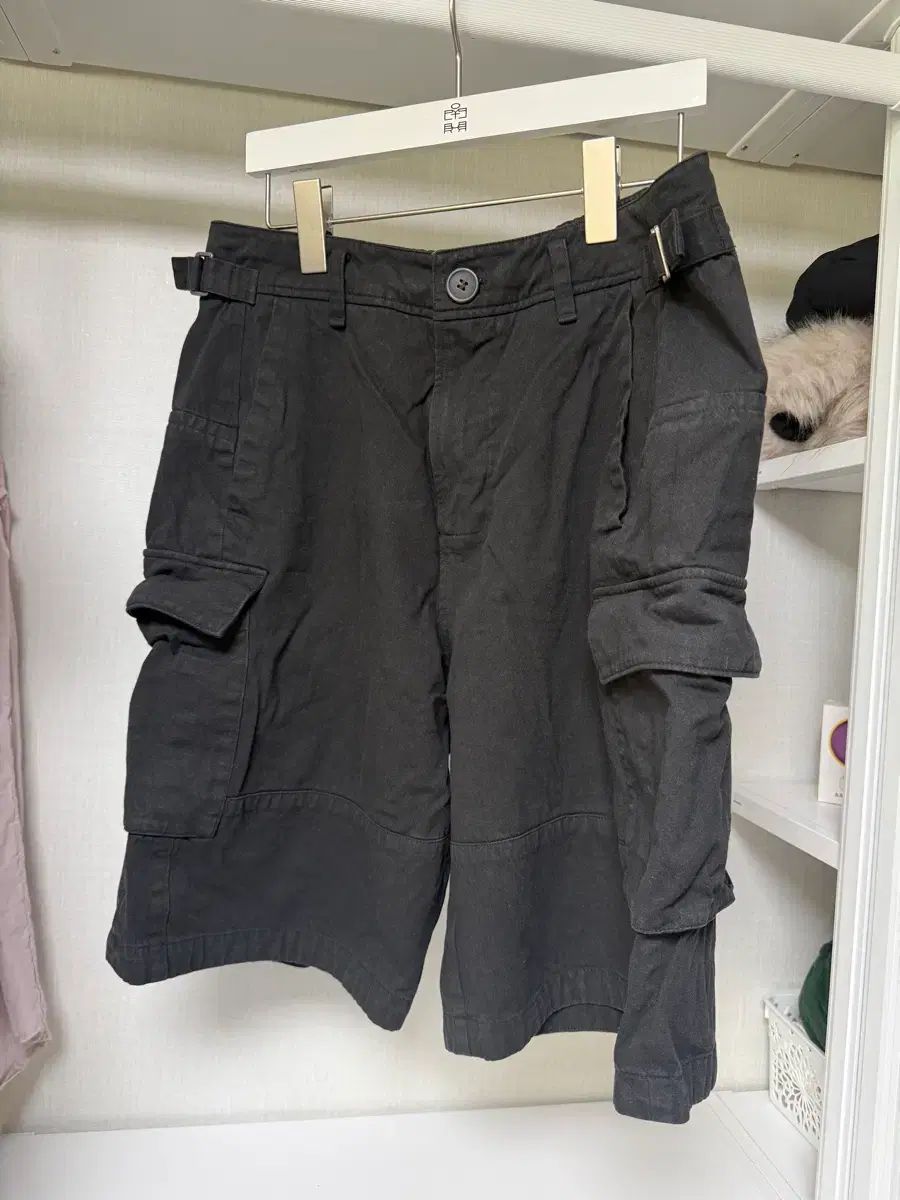 3 L ポリテ루 BIGカーゴパンツ フェイディド ブラック