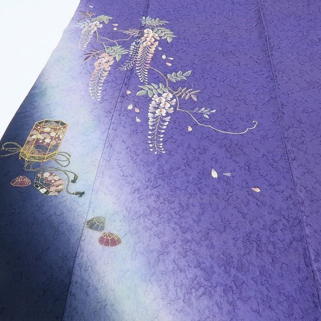 百華❀Y4083◇正絹 やまと誂製 金駒刺繡 藤 訪問着 着物 単品 - メルカリ