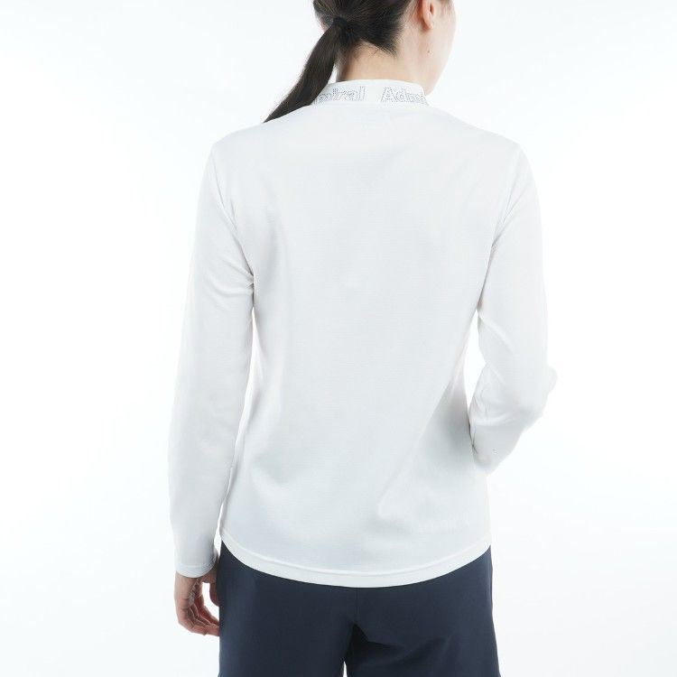 アドミラルゴルフ シャツ モックシャツ レディース 長袖 モックネック カラタッチ 吸水速乾 UVカット ゴルフウェア ブランド ロゴ 無地 春 秋 冬 ADLA 554 Admiral golf