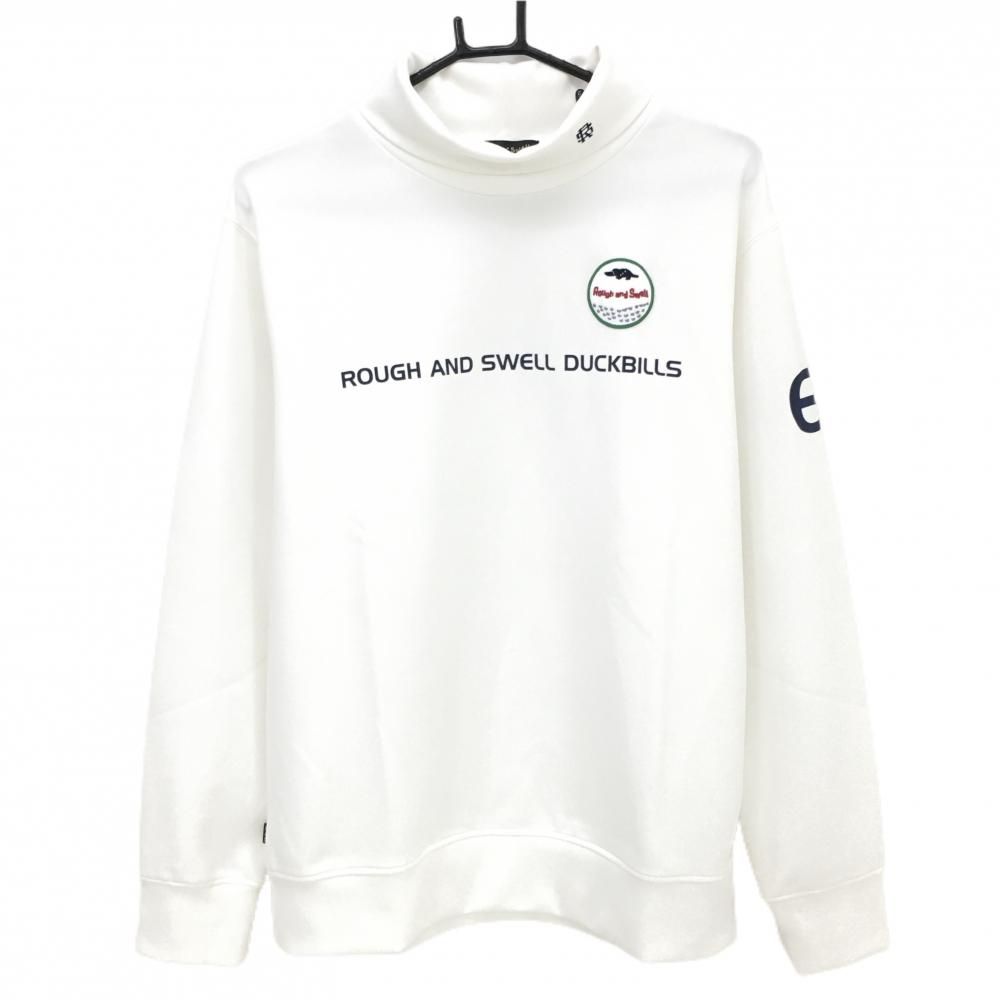 美品】ラフアンドスウェル タートルネックトレーナー 白 フロントロゴ