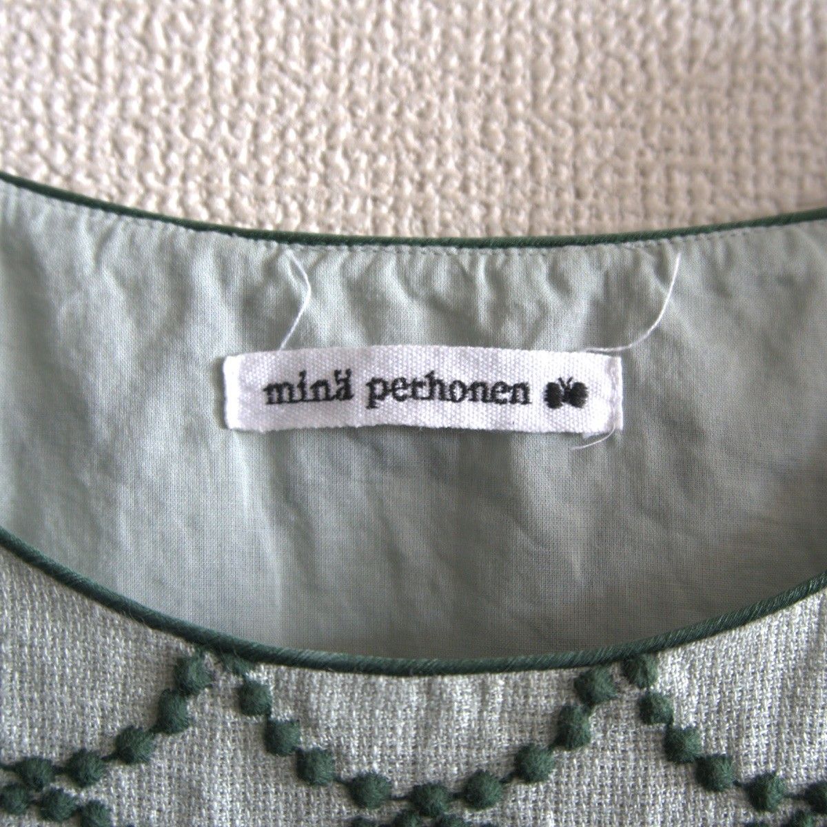 美品】mina perhonen 【tambourine リネン ノースリーブ ワンピース