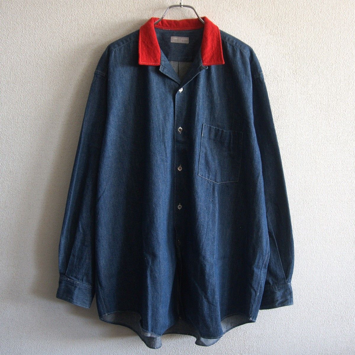 AD 1993 アーカイブ COMME des GARCONS HOMME 90 S オープン オーバーシルエット デニム シャツ コムデギャルソン オム