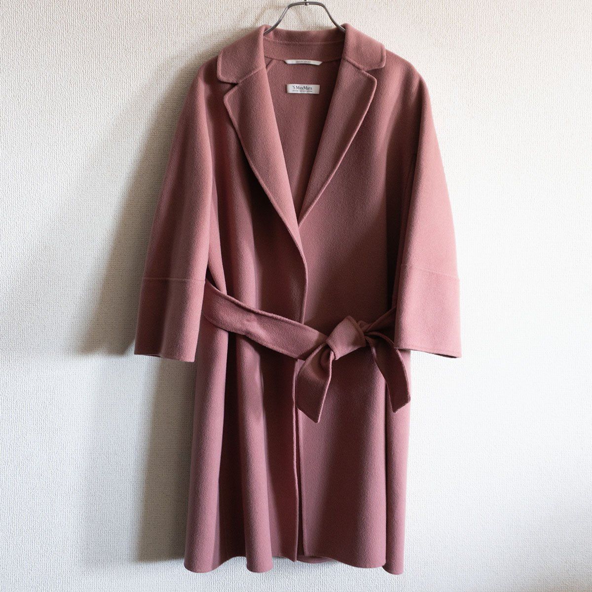 最高級】 S MAX MARA CUCITO A MANO 【ベルテッド リバーコート】34