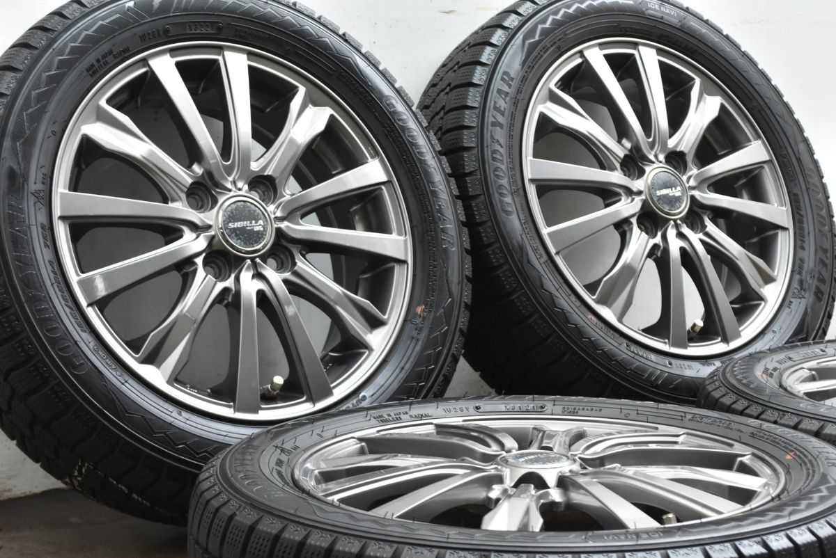 軽自動車サイズ シビラ 14 in 4 5 J 45 PCD 100 グッドイヤー アイスナビ8 155 65 R N BOX ONE WGN ワゴンR アルト タント ムーヴ