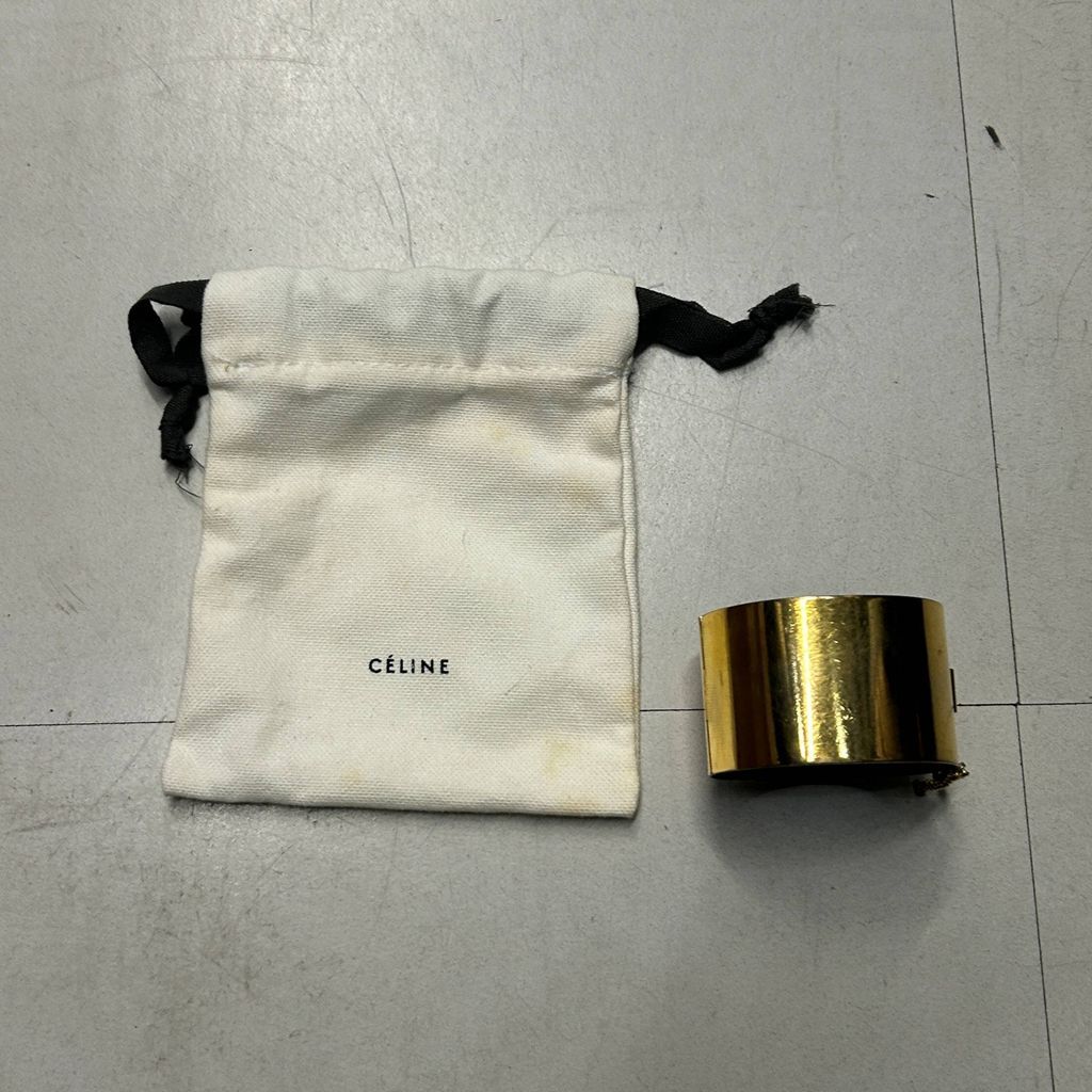 CELINE セリーヌ Manchette バングル ゴールド size 中目黒A 11