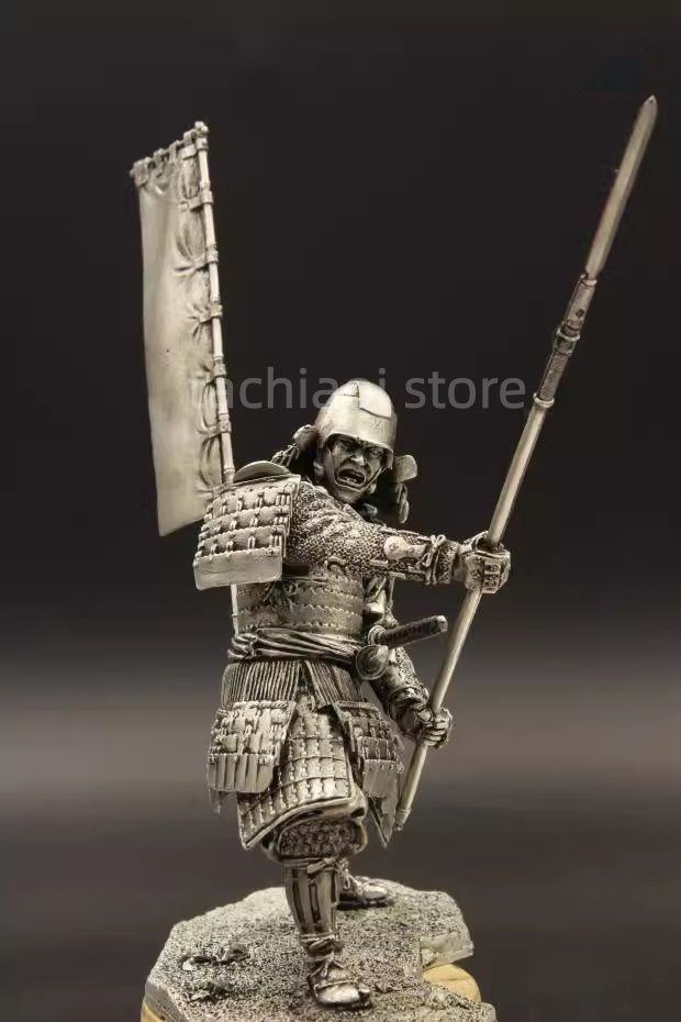 1 18 90 mm スズ合金 古代兵士 フィギュア 日本戦国時代 槍武士 戦国大名 完成品 塗装済み 甲冑 侍