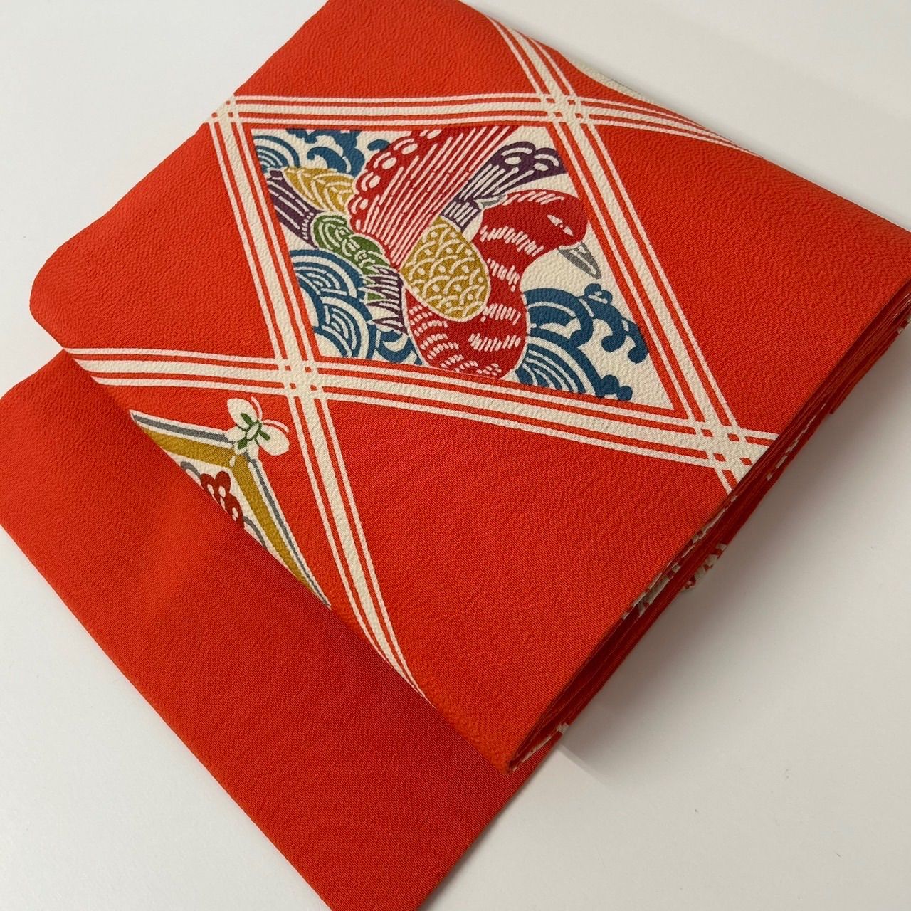 名古屋帯 紅型 型染 縮緬 素敵な染め 九寸 正絹 着物 MA-1681 - メルカリ