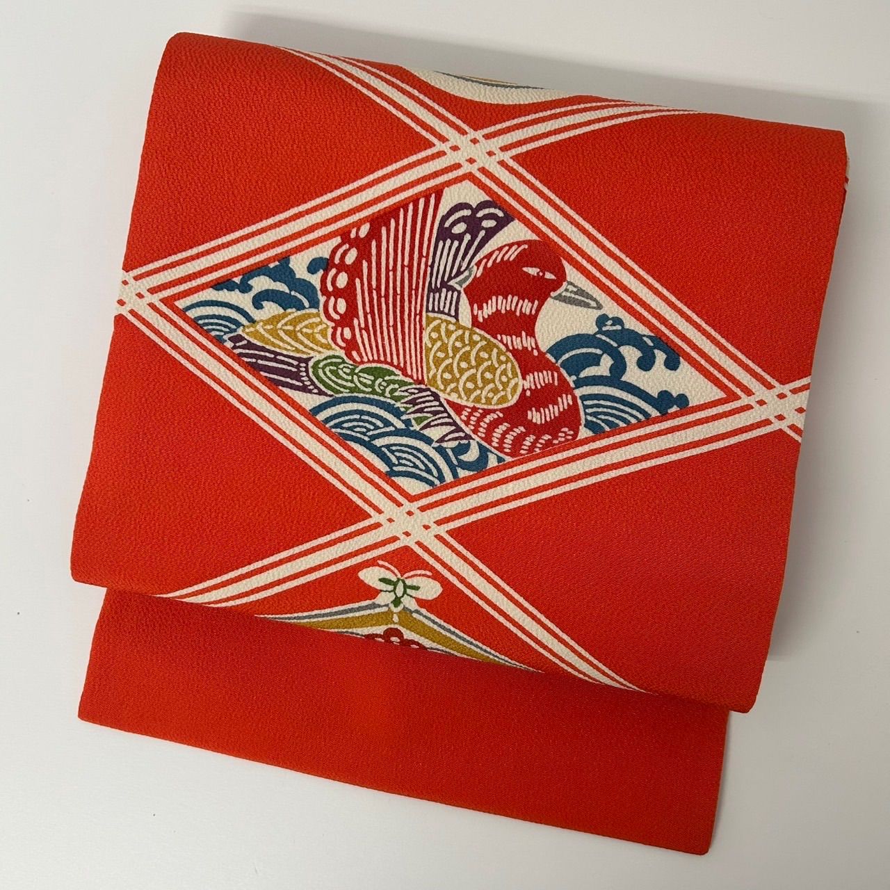 名古屋帯 紅型 型染 縮緬 素敵な染め 九寸 正絹 着物 MA-1681 - メルカリ