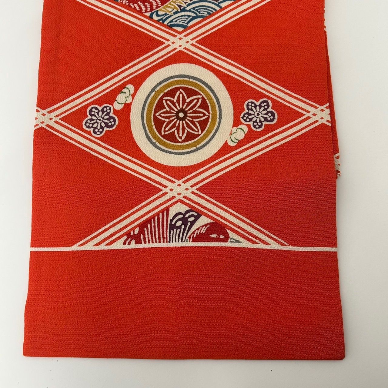 名古屋帯 紅型 型染 縮緬 素敵な染め 九寸 正絹 着物 MA-1681 - メルカリ