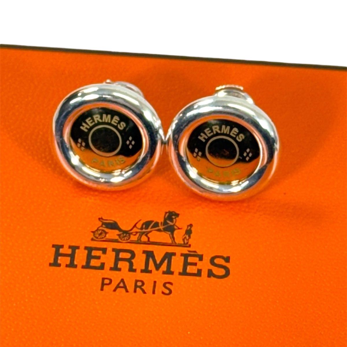 希少・美品】HERMES エルメス セリエ コイン ピアス SV925 Au750 K18
