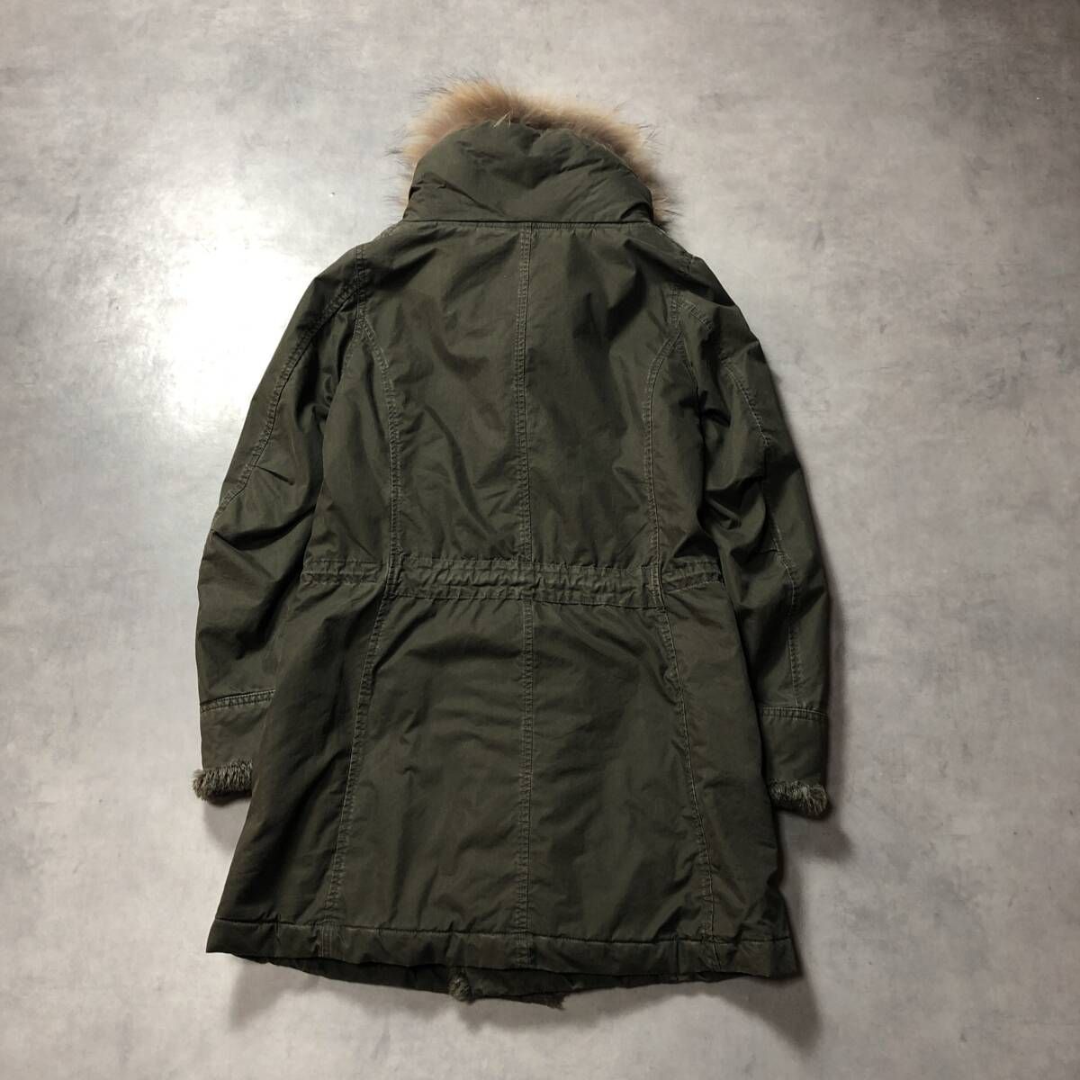 WQ910○Johnbull ：モッズコート ○Ⅿ○ カーキ系 ファー付き