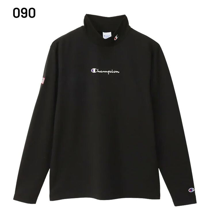 Cph/Golf×ZOZOチャンピオンシップ　長袖Tシャツ　ブラック　メンズXL チャンピオン モックネックシャツ 長袖 メンズ ゴルフウェア Champion