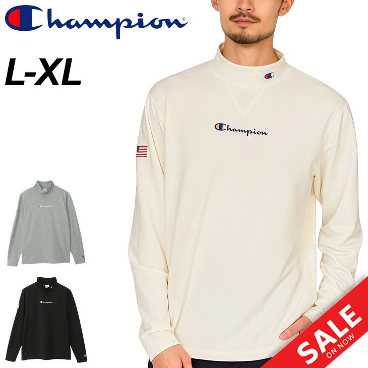   GOLF モックネック 長袖シャツ 微起毛 ゴルフ チャンピオン モックネックシャツ 長袖 メンズ ゴルフウェア Champion