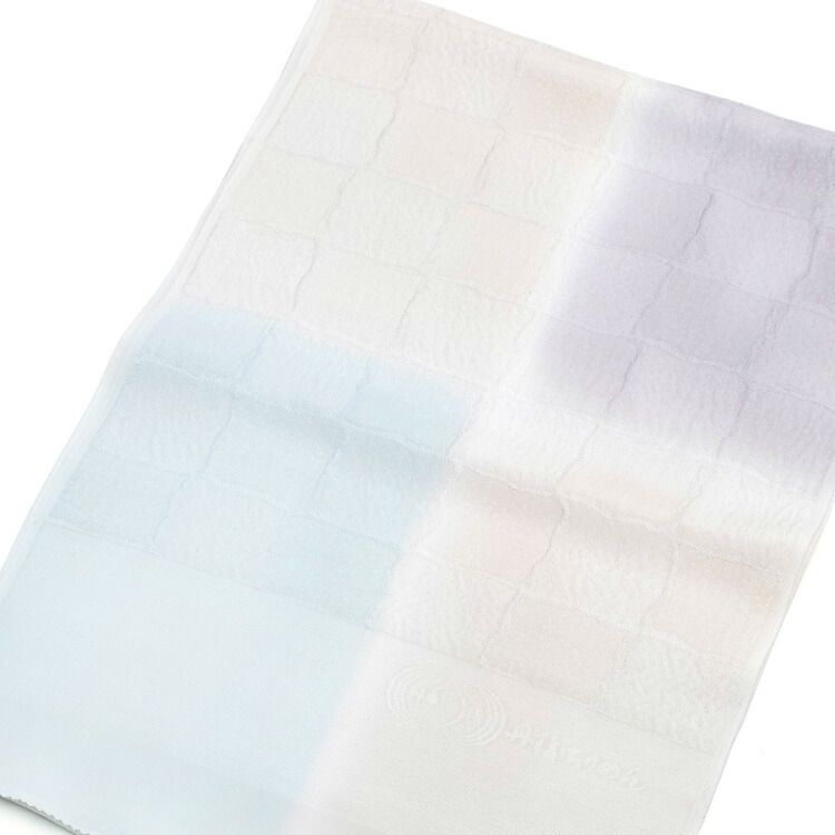 帯揚げ 正絹 丹後ちりめん クリーム ブルー 青系 紫系 ぼかし 帯あげ 帯上げ 小紋 訪問着 紬 和装小物 obiage-00004