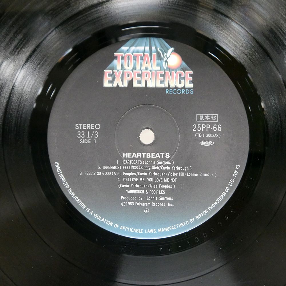 見本盤 国内盤 YARBROUGH & PEOPLES/HEARTBEATS/TOTAL EXPERIENCE