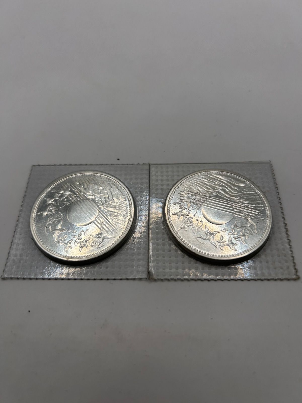 昭和天皇陛下御在位60年記念 1万円銀貨ブリスターパック2枚セット 折れ