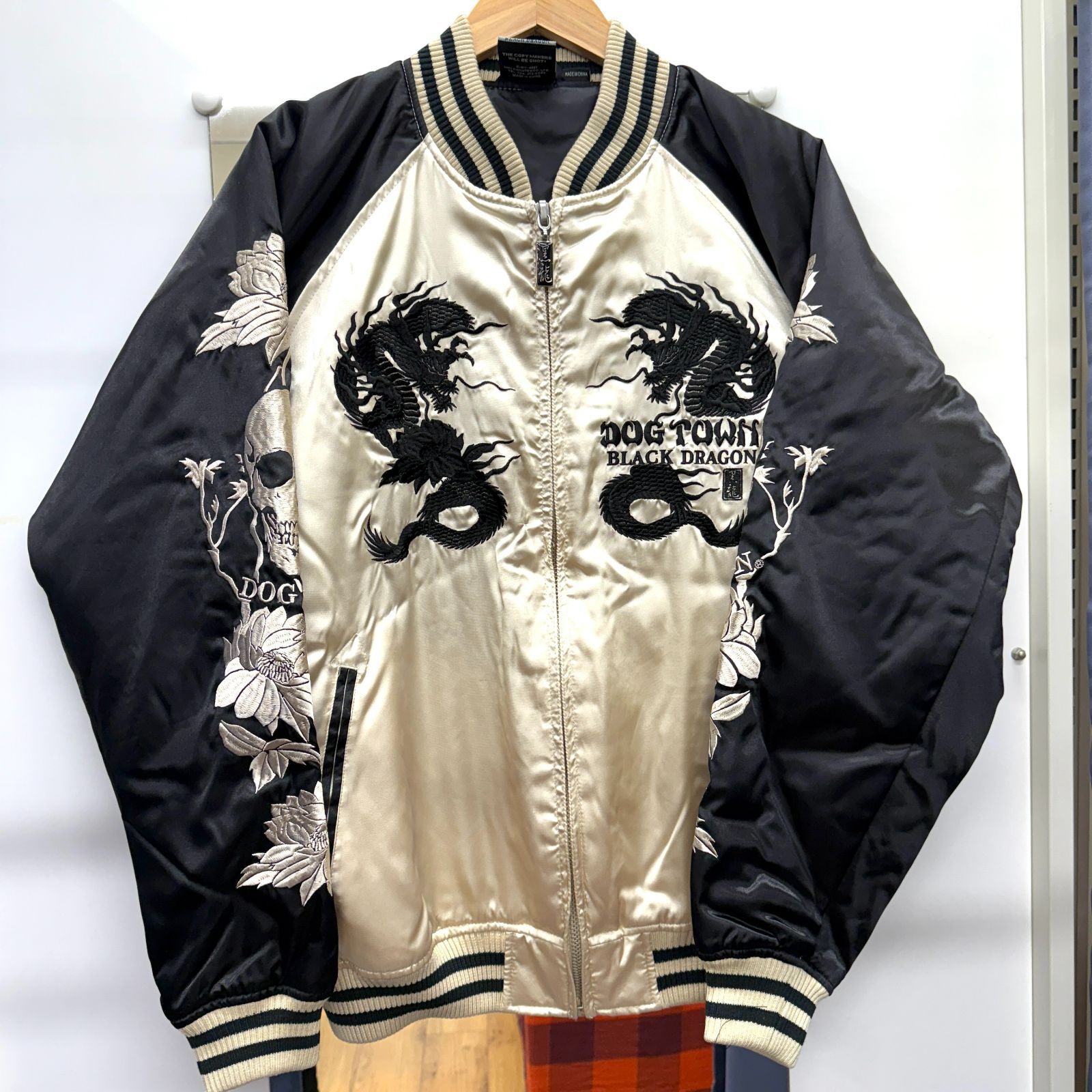 ▽△1204 DOG TWON 黒龍 BLACK DRAGON 龍 歌舞伎 スカル 刺繍