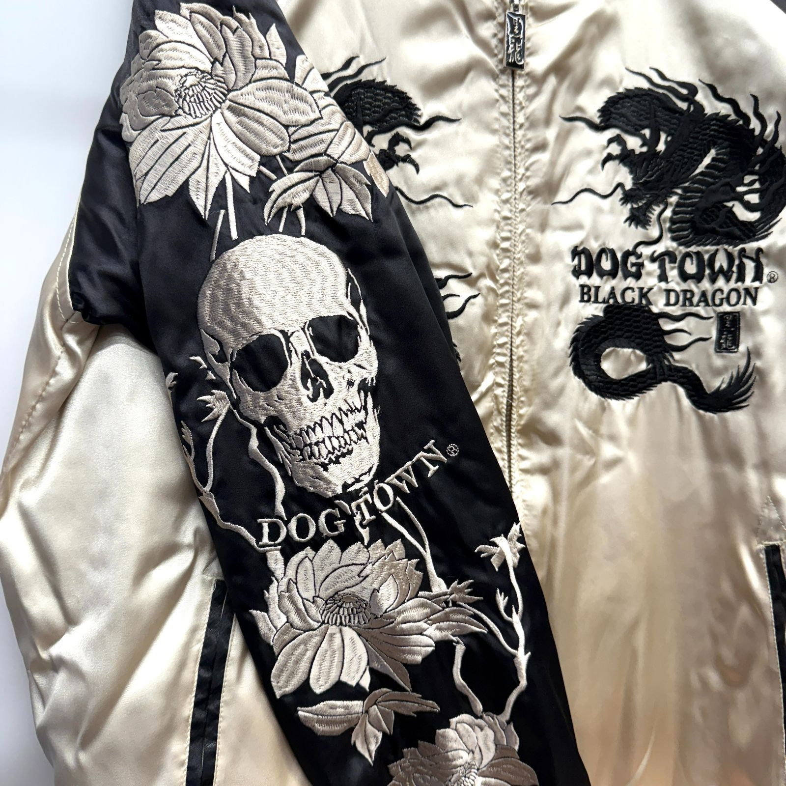 ▽△1204 DOG TWON 黒龍 BLACK DRAGON 龍 歌舞伎 スカル 刺繍