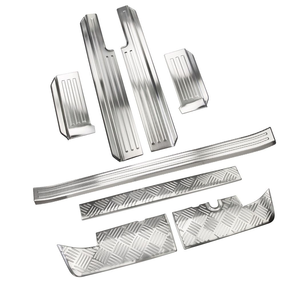 ジムニー ノマド JC 74型 5ドア ドアステップガード ラゲッジステップガード リアバンパースカッフプレート ステンレス製 外装カスタムパーツ 保護パーツ シルバー