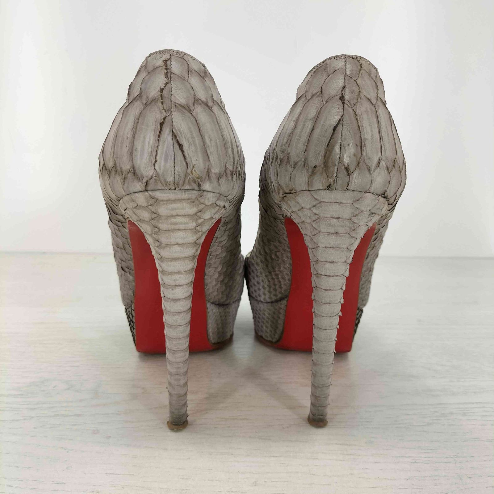 クリスチャンルブタン CHRISTIAN LOUBOUTIN パイソン オープントゥ