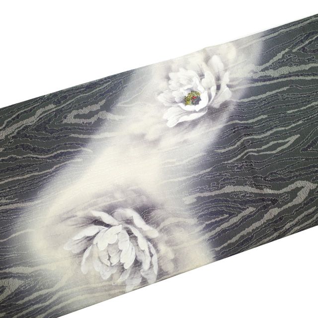 中古】 袋帯 リサイクル フォーマル 染めと織り 手描き 銀通し 濃