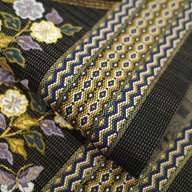 中古】 誉田屋源兵衛 袋帯 リサイクル フォーマル 正絹 金糸 黒 金