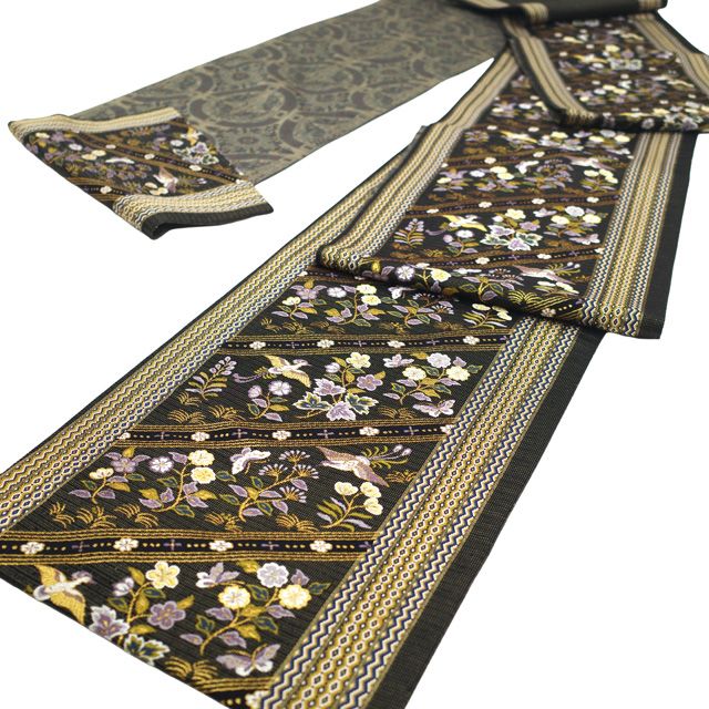 中古】 誉田屋源兵衛 袋帯 リサイクル フォーマル 正絹 金糸 黒 金