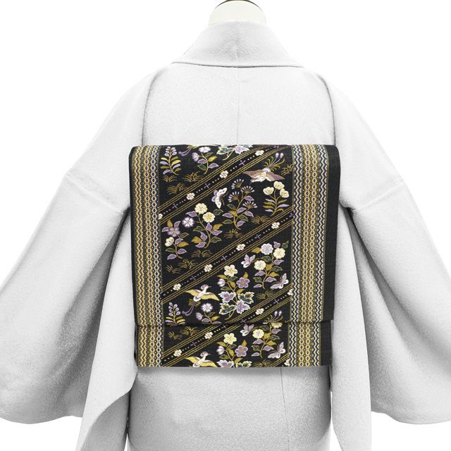 中古】 誉田屋源兵衛 袋帯 リサイクル フォーマル 正絹 金糸 黒 金