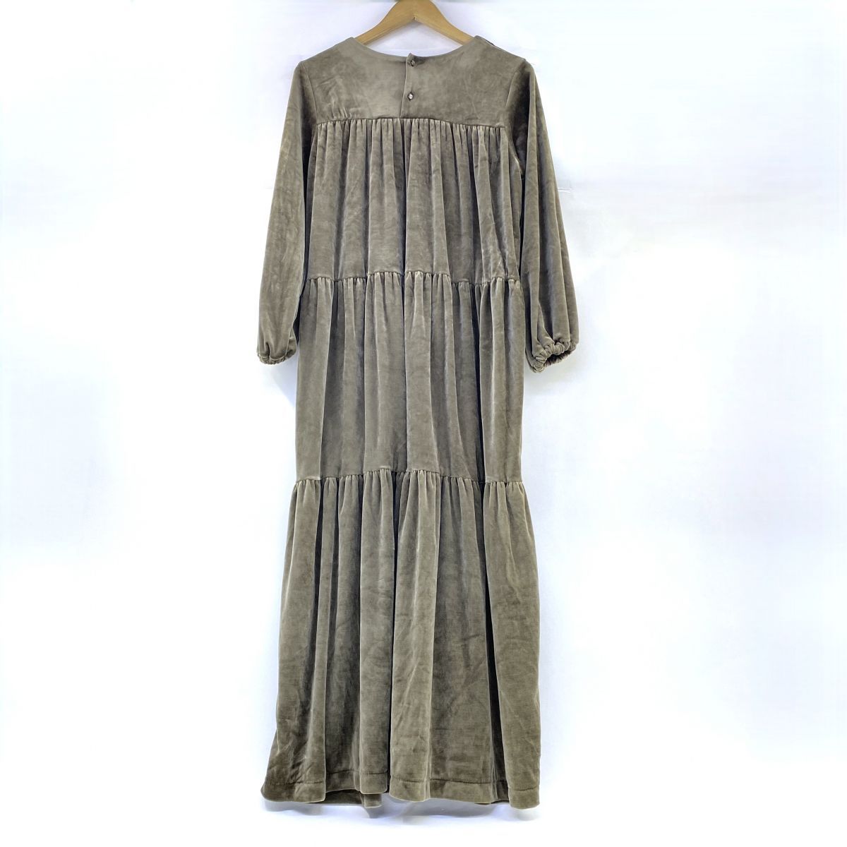 RHC Ron Herman / 長袖ワンピース/S/ベロア/BLU/無地/3210300201// RHC Ron Herman アールエイチシーロンハーマン ベロア 長袖ワンピース