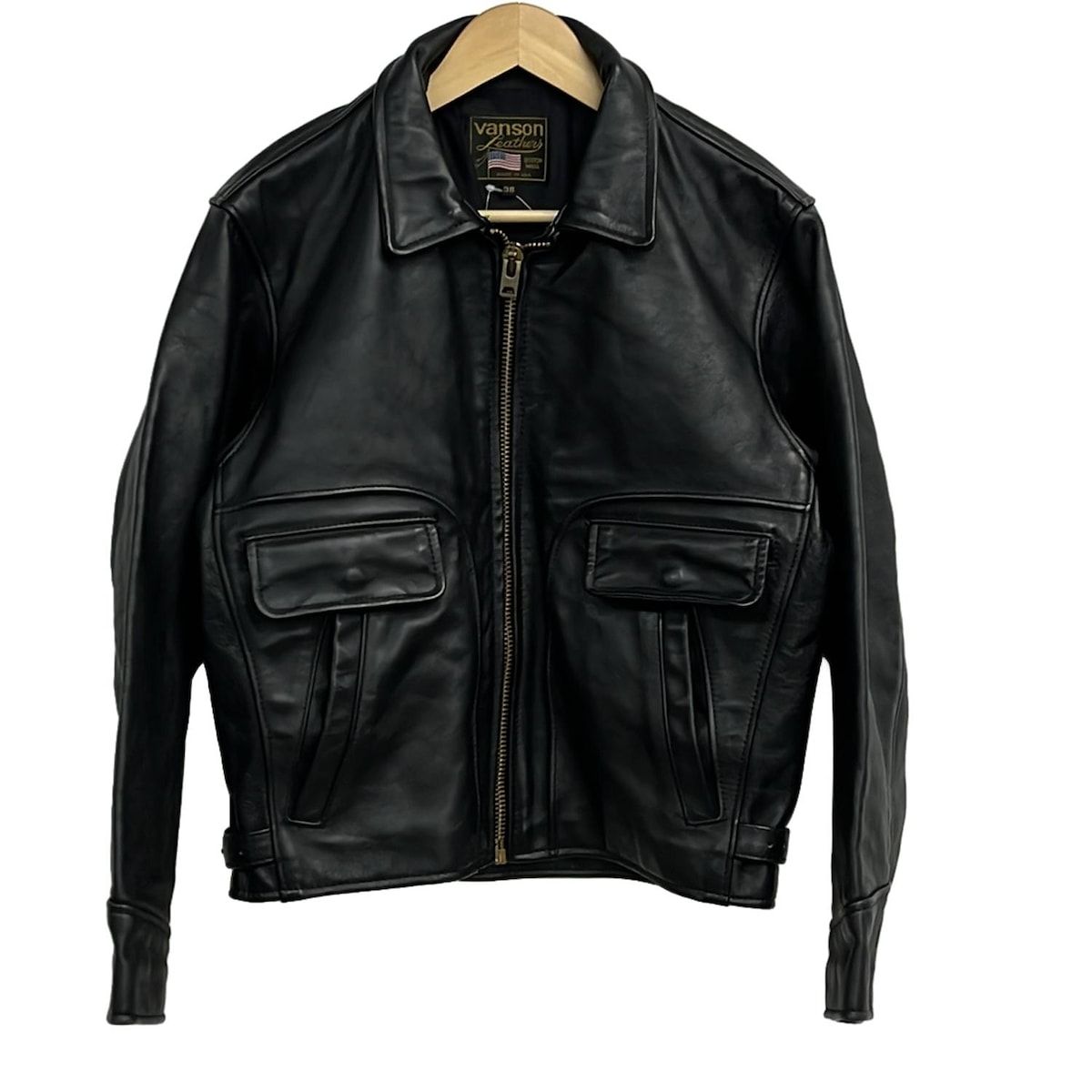 Vanson Leathers 黒　シングルライダースジャケット　サイズ38 VANSON(バンソン) ライダースジャケット サイズ38 M メンズ - 黒 春