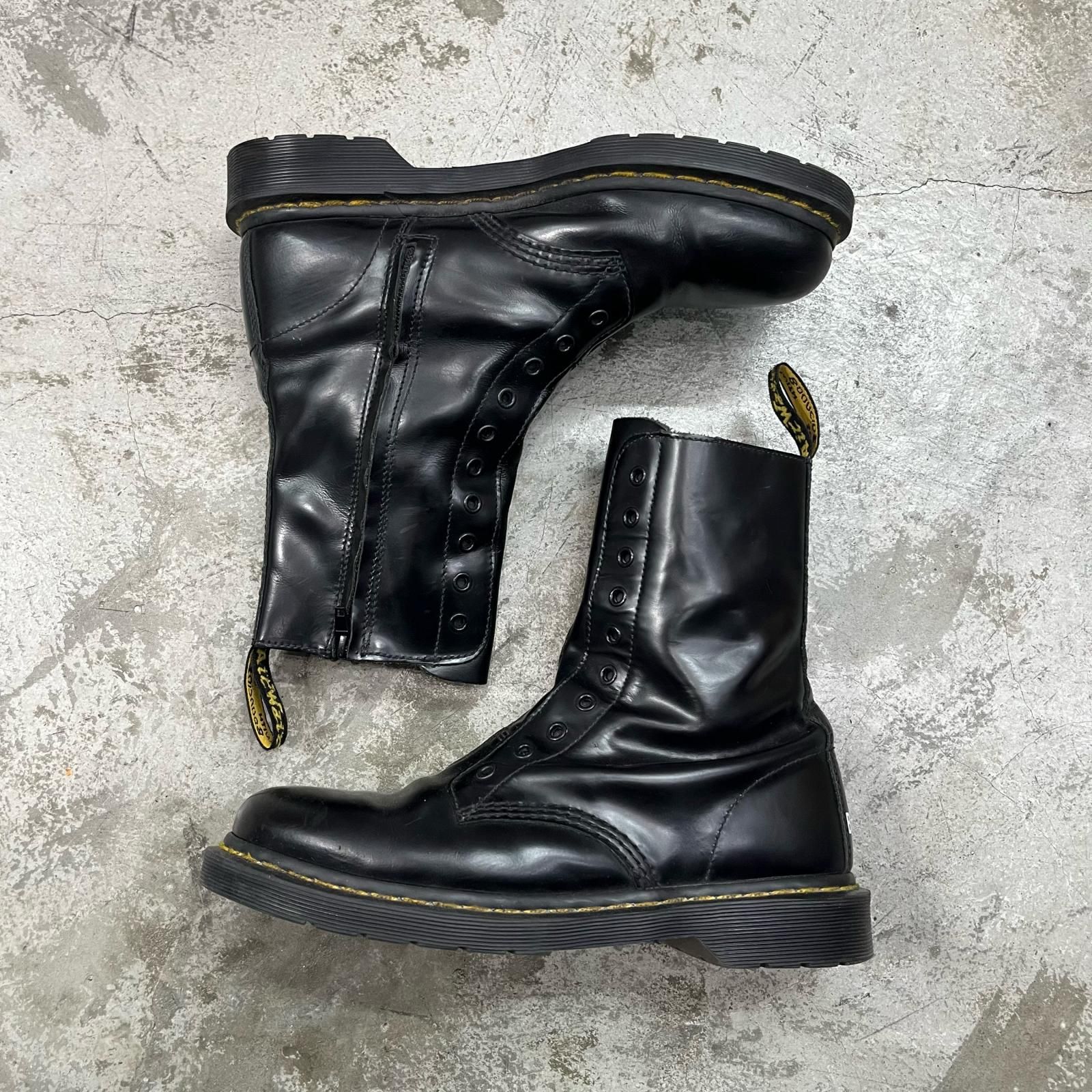 VETEMENTS × Dr.Martens 18SS 10ホール サイドジップ レザー ブーツ