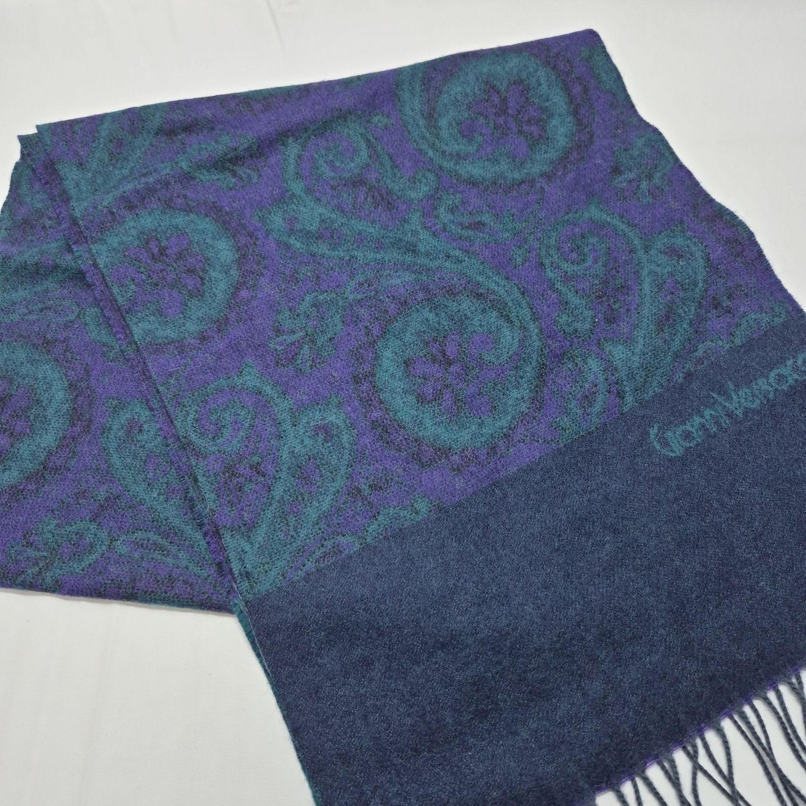 used品】美品！ GIANNI VERSACE メンズマフラー ウール100% MADE IN