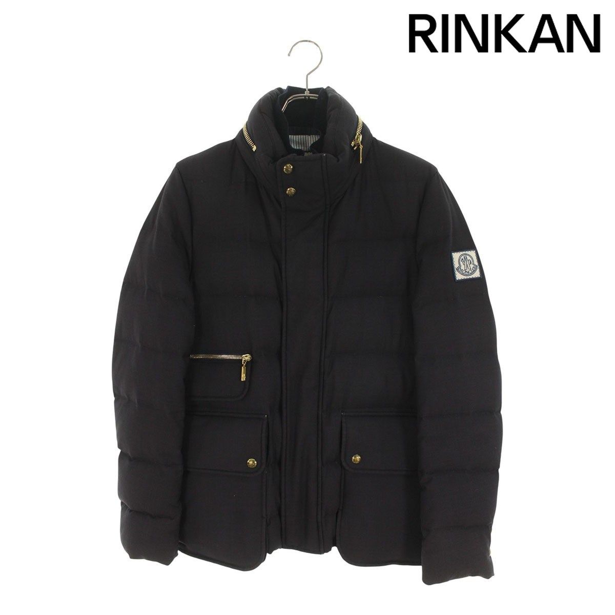 モンクレールガムブルー ウールジップアップジャケットブルゾン メンズ