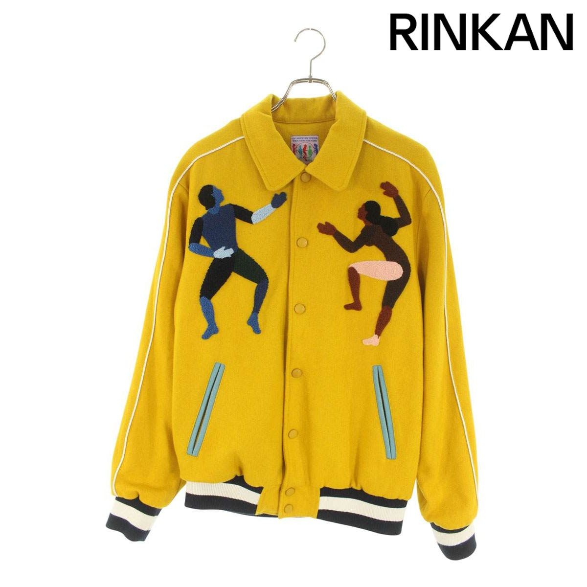 キッドスーパー DISCO刺繍ウールヴァーシティブルゾン メンズ L