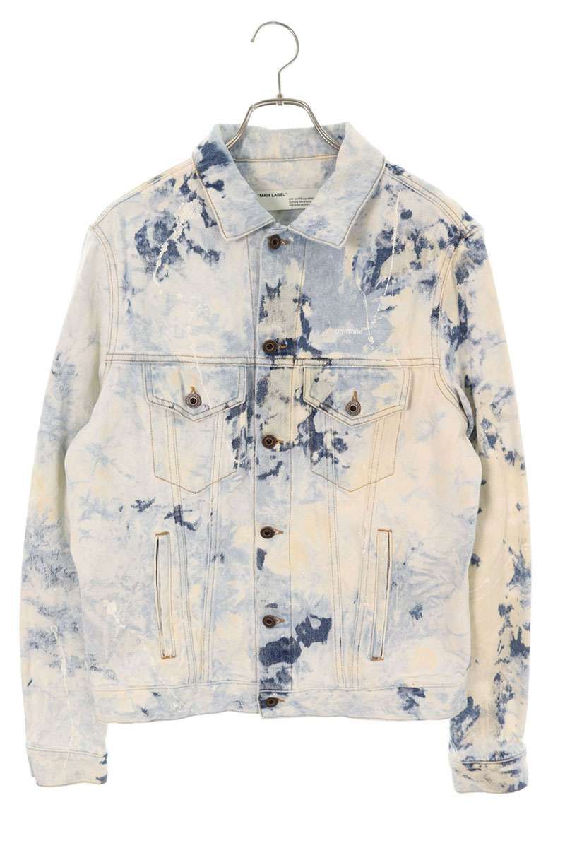 オフホワイト OMYE005R20386020 ブリーチ加工デニムジャケット メンズ