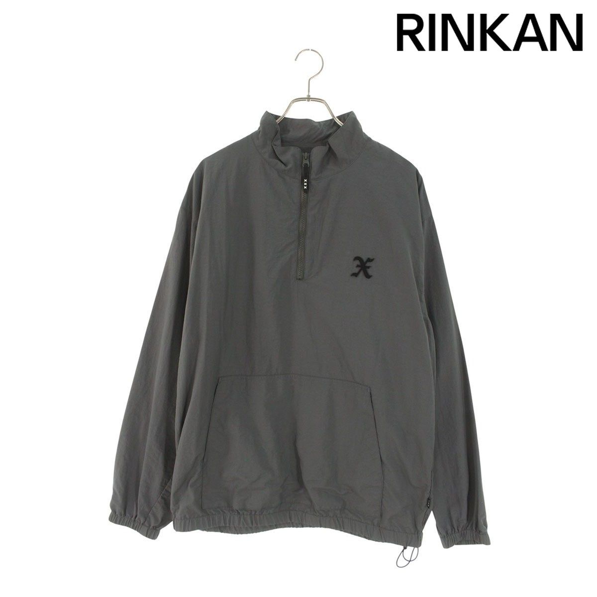 ゴッドセレクショントリプルエックス ロゴワッペンハーフジップブルゾン メンズ L