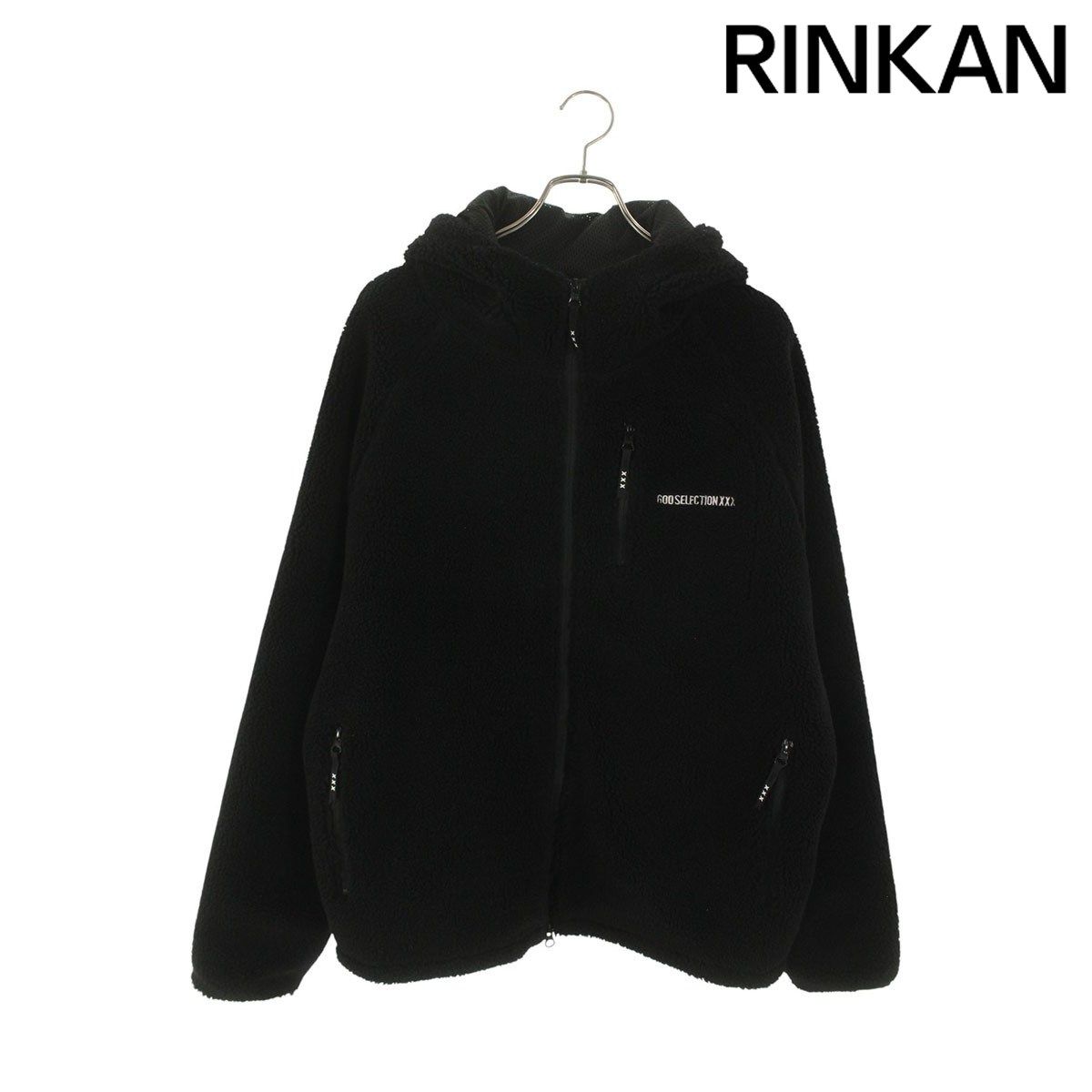 ゴッドセレクショントリプルエックス ロゴ刺繍ボアブルゾン メンズ L