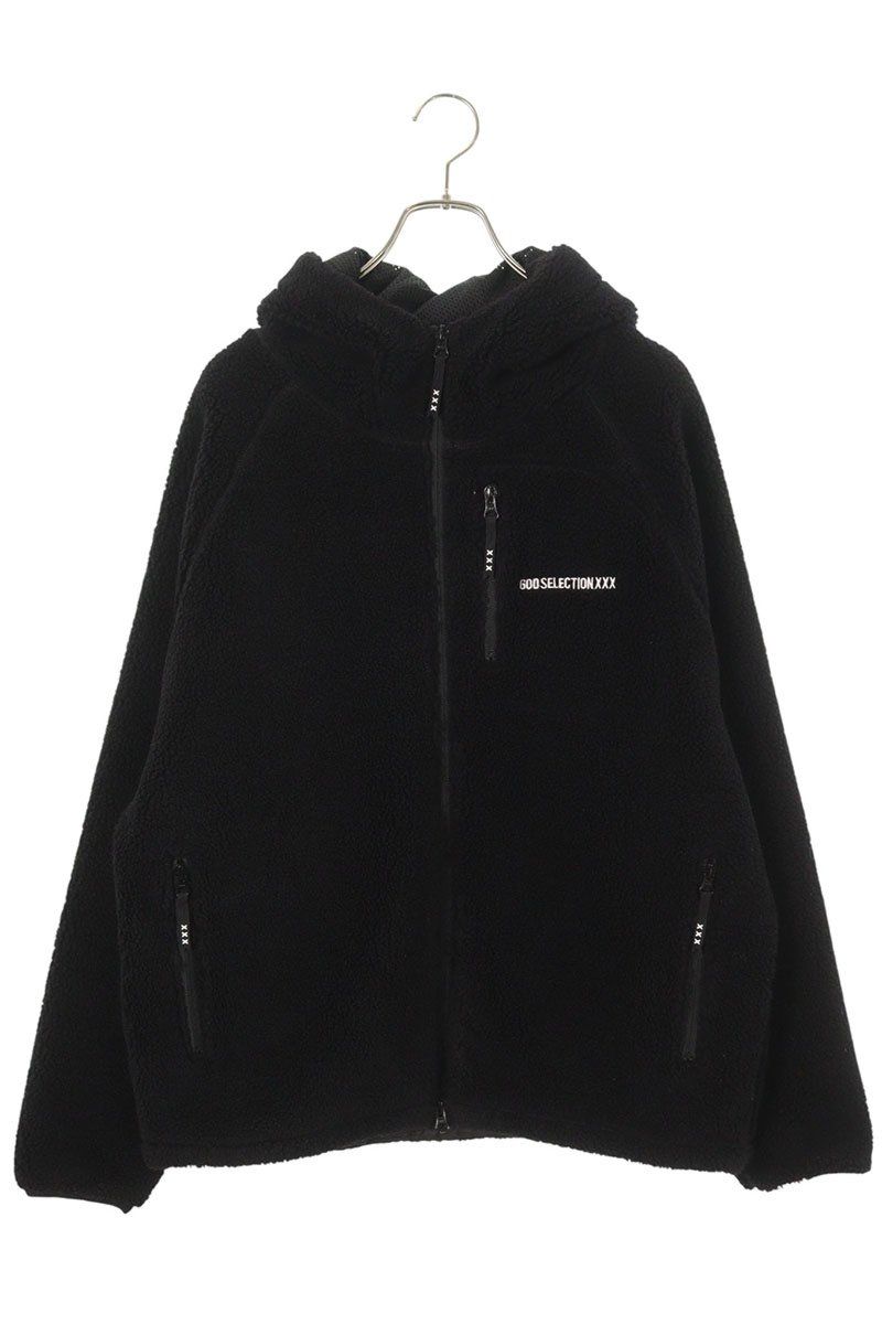 ゴッドセレクショントリプルエックス ロゴ刺繍ボアブルゾン メンズ M クルーネック ジャンパー ブルゾン 
