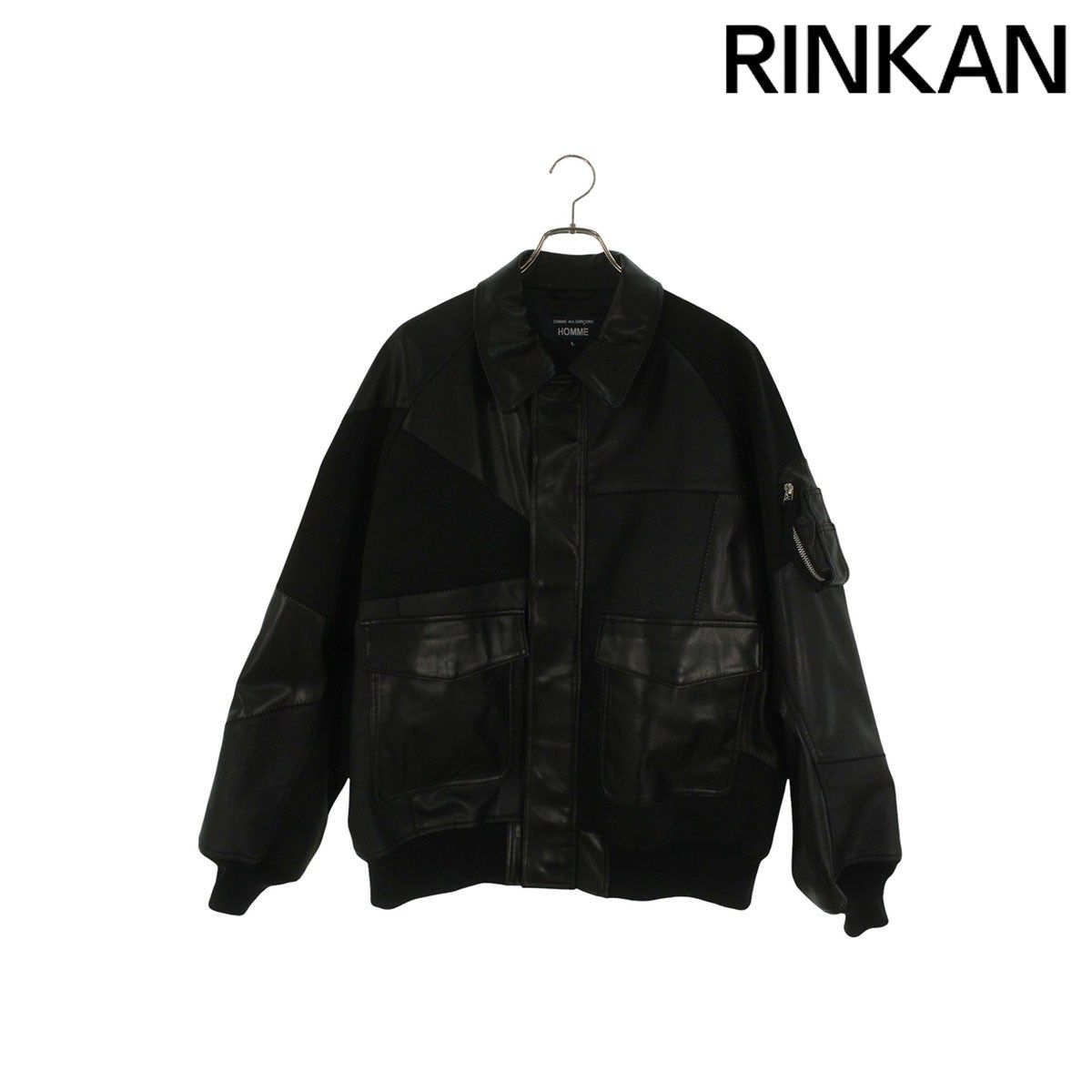 コムデギャルソンオム HP J 011 051 1 4 フェイクレザー切り替えブルゾン メンズ L